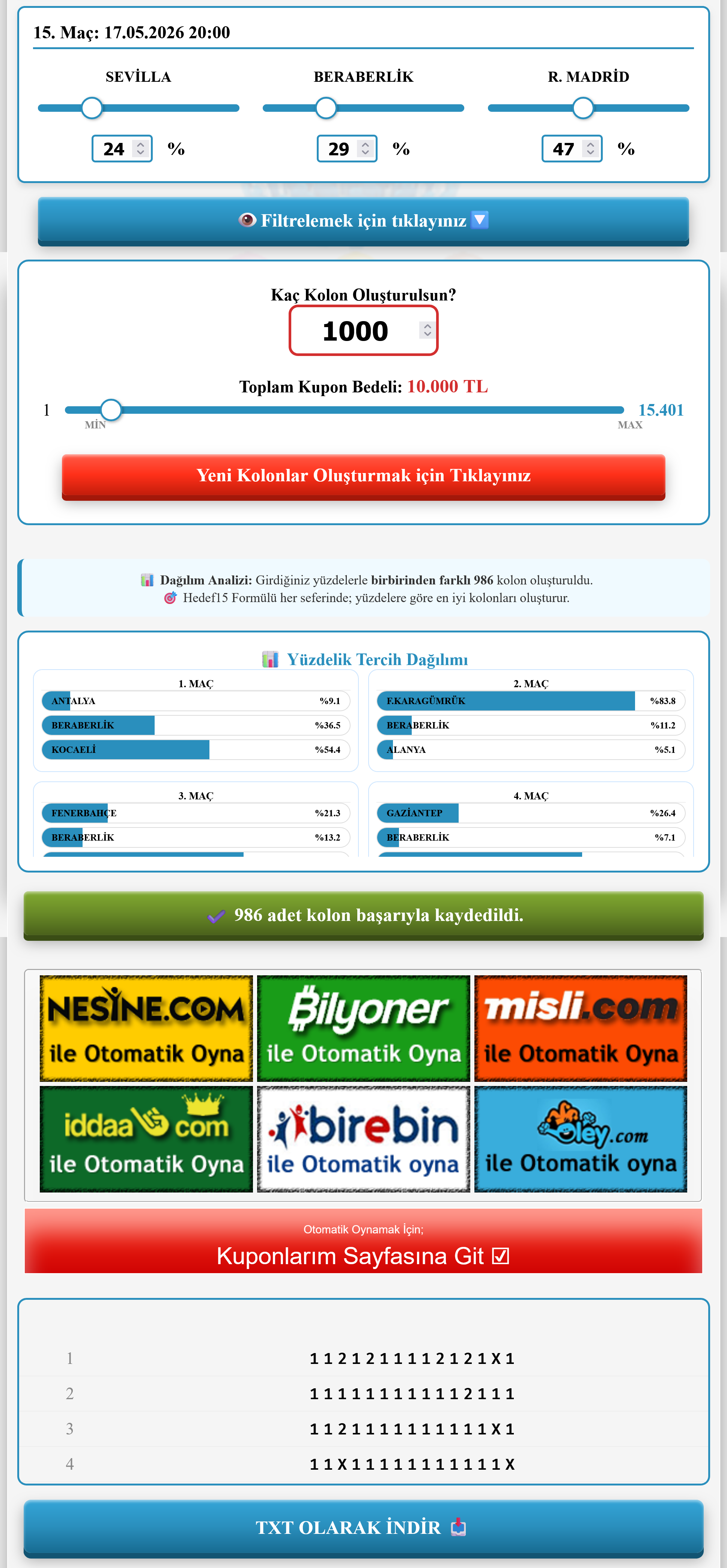 Spor Toto Hedef 15 Üye Ol